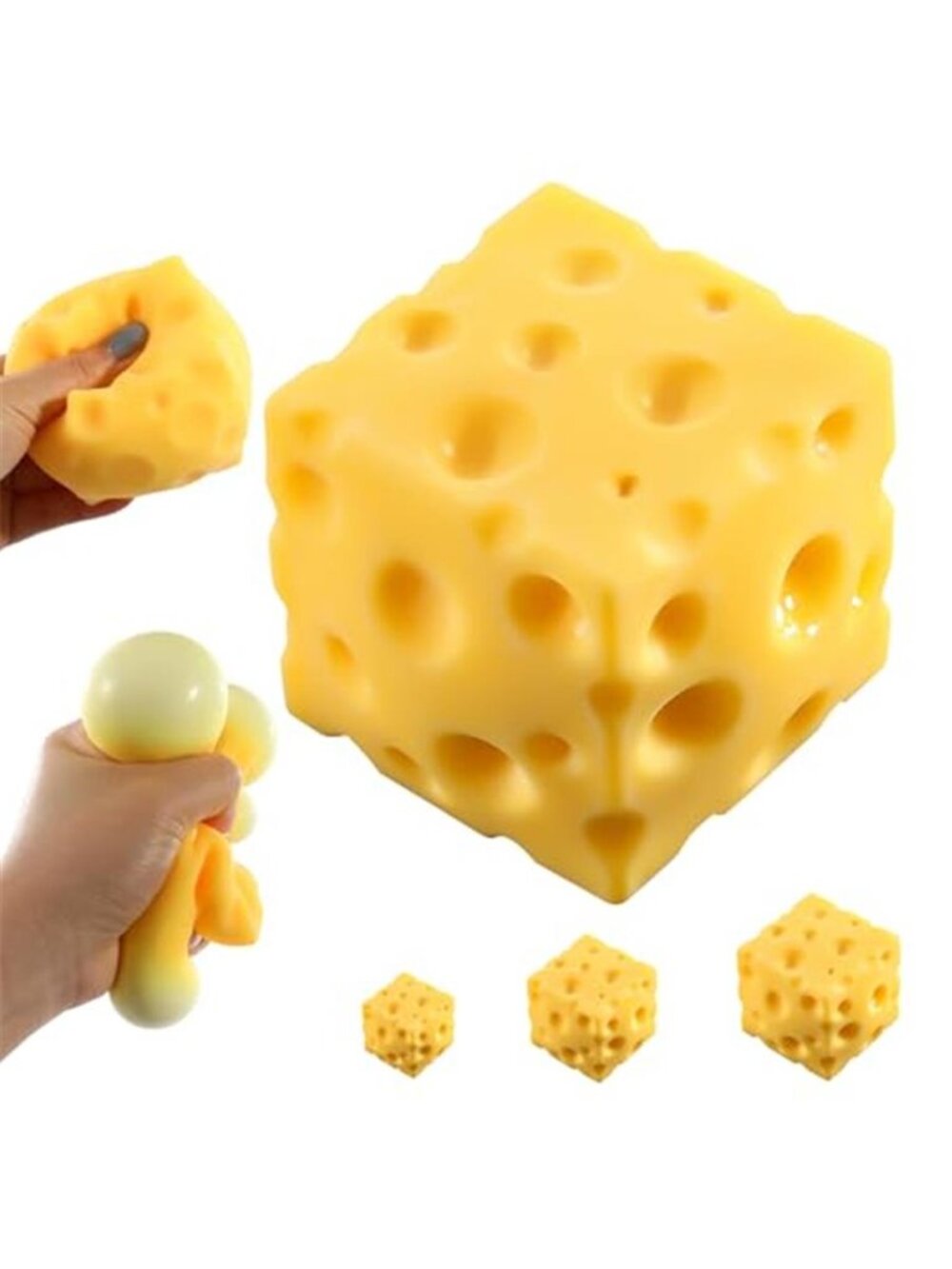 Cheese Squishy (6cm),Cheese Block Squeeze Toy,Squishies Stress Relief Fidget